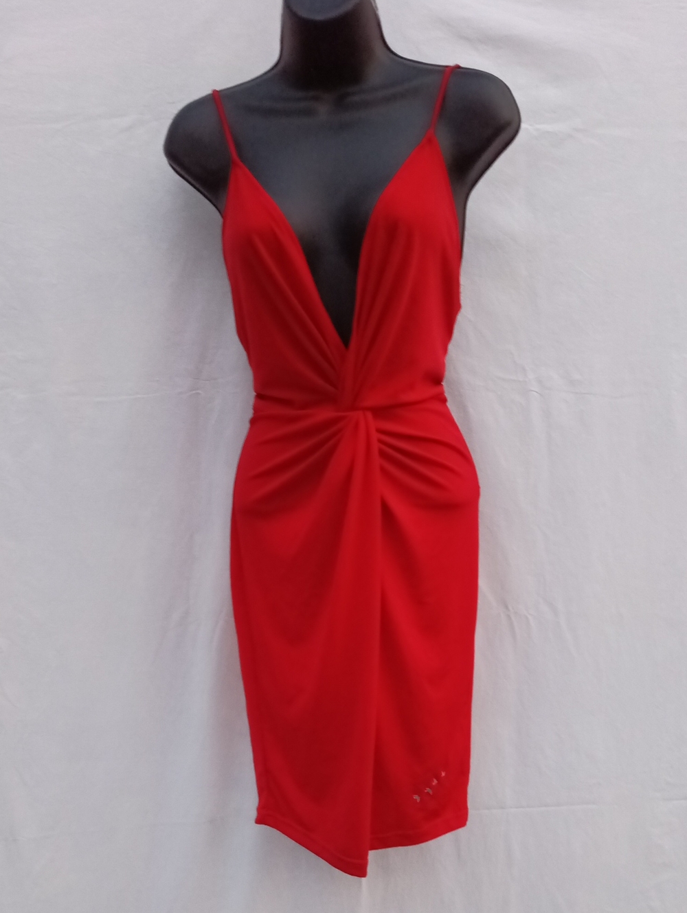 AX Paris Red Sleeveless Twist-Front Midi Dress